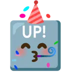 partying face + UP! button