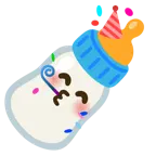 partying face + baby bottle
