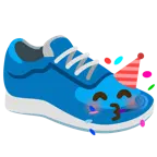 partying face + running shoe