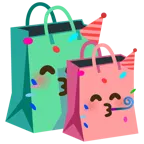 partying face + shopping bags