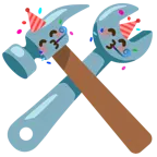 partying face + hammer and wrench