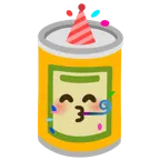partying face + canned food