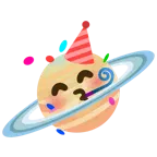 partying face + ringed planet