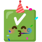 partying face + check mark button