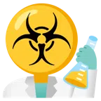 provetta + simbolo del rischio biologico