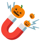 calamita + zucca di Halloween