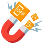Magnet + Mobiltelefon aus
