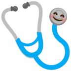 stetoscopio + faccina con occhi sorridenti