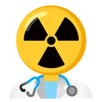 stetoscopio + simbolo della radioattività