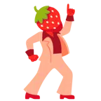 Discokugel + Erdbeere