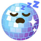Discokugel + schlafendes Gesicht