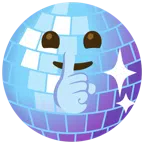 Discokugel + ermahnendes Gesicht