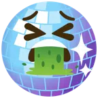 Discokugel + kotzendes Gesicht