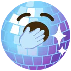 Discokugel + gähnendes Gesicht