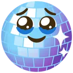 Discokugel + Gesicht, das Tränen zurückhält