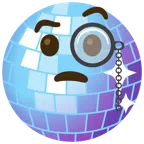 Discokugel + Gesicht mit Monokel