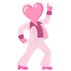 Discokugel + pinkes Herz