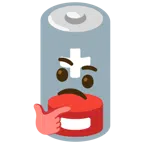 schwache Batterie + nachdenkendes Gesicht