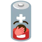 schwache Batterie + gähnendes Gesicht