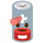 schwache Batterie + salutierendes Gesicht