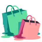 melting face + shopping bags