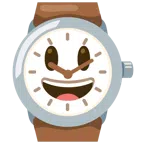 orologio + faccina con sorriso e occhi spalancati
