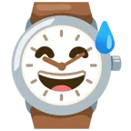 orologio + faccina con sorriso e goccia di sudore