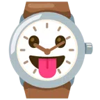 orologio + faccina che mostra la lingua