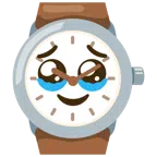 orologio + faccina che trattiene le lacrime