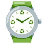Armbanduhr + Recycling-Symbol