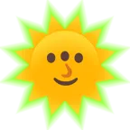 radioactive + sun with face