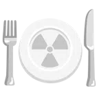 radioactive + fork and knife with plate