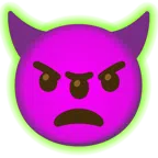 radioactive + angry face with horns
