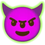 radioactive + smiling face with horns
