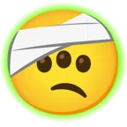 radioactive + face with head-bandage