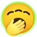 radioactive + yawning face
