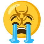 biohazard + loudly crying face