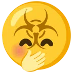 biohazard + face with hand over mouth
