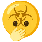 biohazard + face with open eyes and hand over mouth