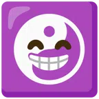 yin yang + beaming face with smiling eyes