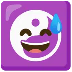 yin yang + grinning face with sweat