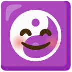 yin yang + smiling face with smiling eyes