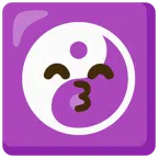 yin yang + kissing face with smiling eyes