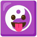 yin yang + face with tongue