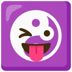 yin yang + winking face with tongue