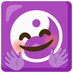 yin yang + smiling face with open hands