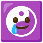 yin yang + smiling face with tear