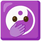 yin yang + face with open eyes and hand over mouth