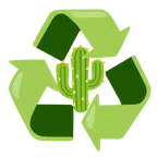recycling symbol + cactus