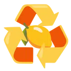 recycling symbol + lemon